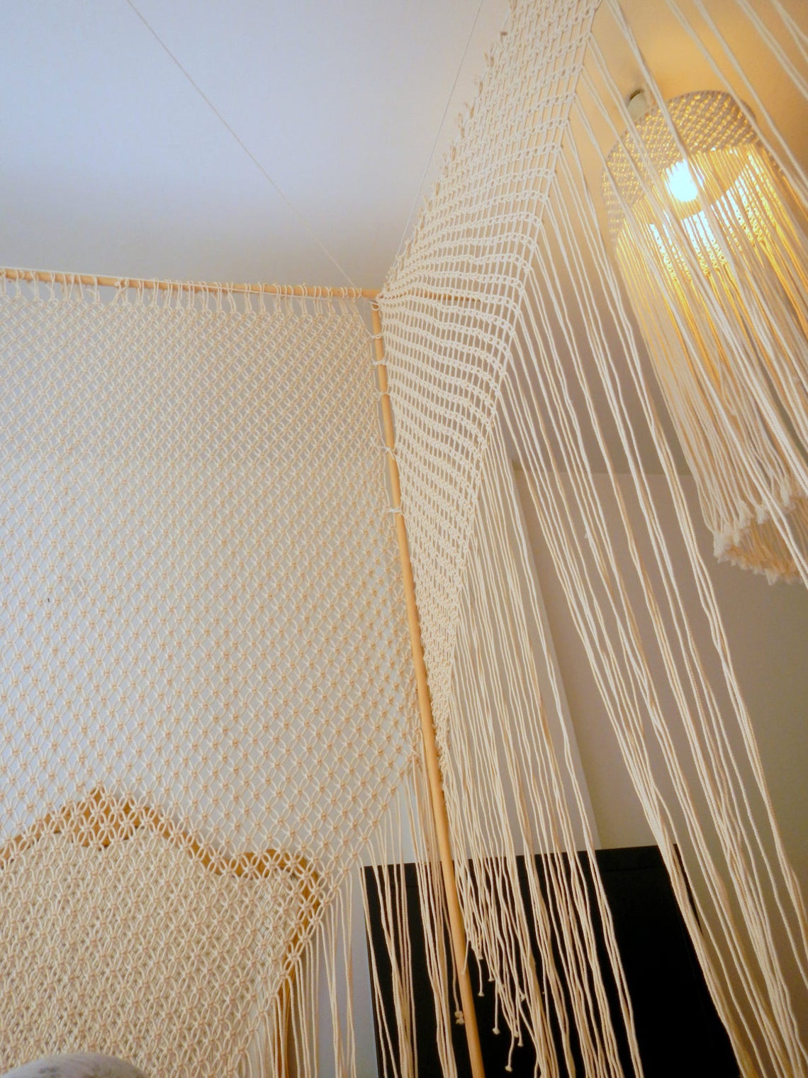 Bed Canopy Large wall hanging macrame headboard Bedroom Etsy