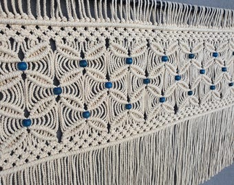 Beaded curtain, neutral boho valances Height: 24 inches