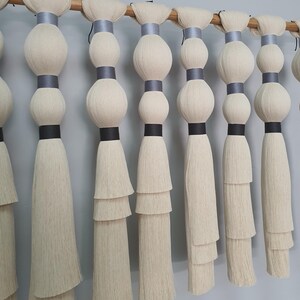 Gray Macrame Wall Art: Textured Wrapped Rope Textile Decor