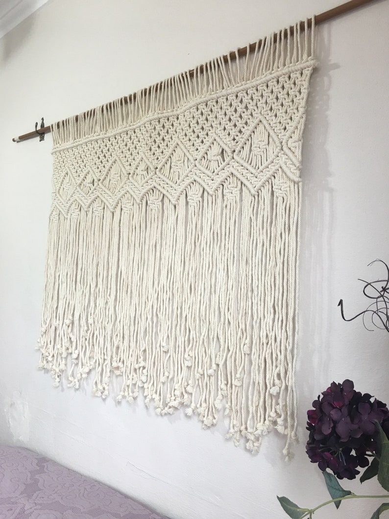 Macrame Wall Hanging Nursery Decor Boho Wall Art Headboard Etsy