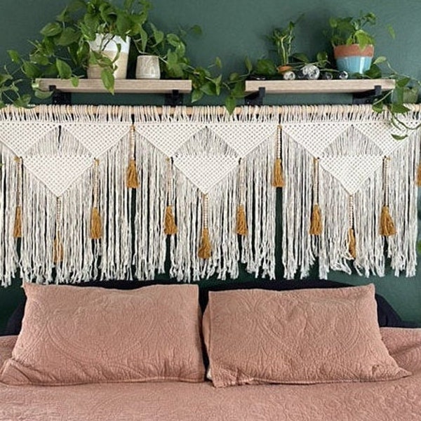 Macrame Headboard, large wall hanging, Boho Bedroom tapestry