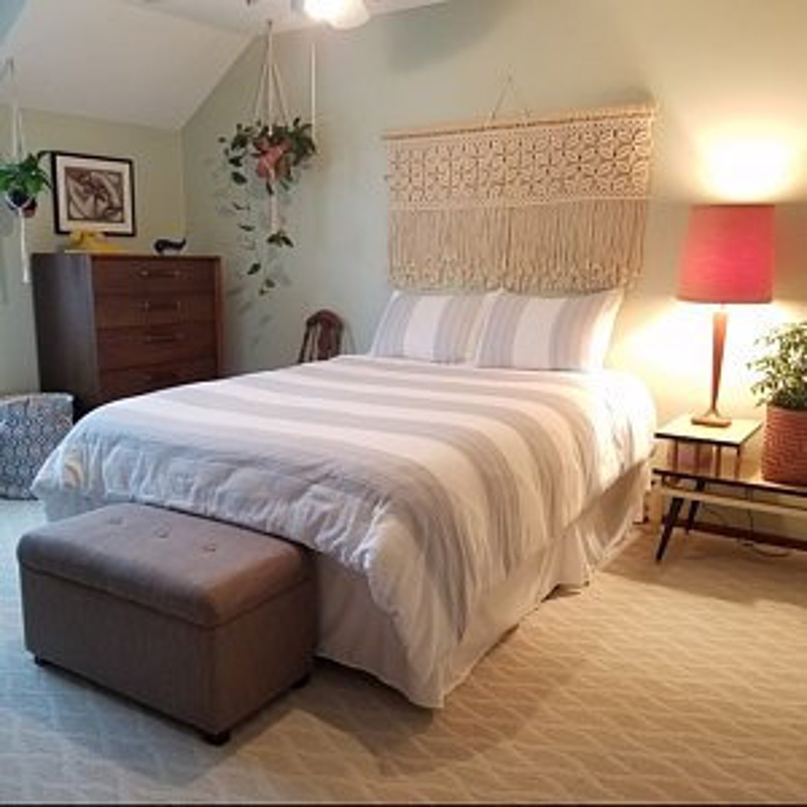 Wall tapestry Over bed art macrame headboard modern woven Etsy