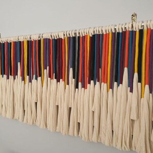 Tapiz de macramé para pared, decoración colorida para el hogar. imagen 13