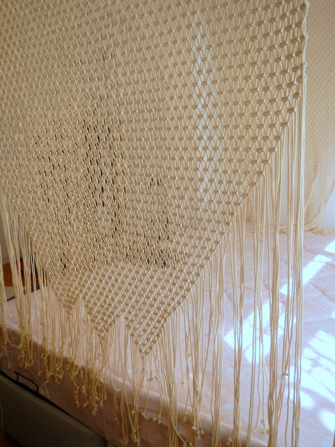 Bed Canopy Large wall hanging macrame headboard Bedroom Etsy