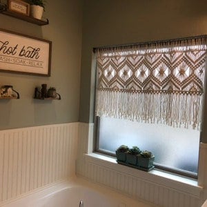 Window Valance, Macrame hanging, boho curtain