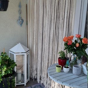 Cortina de cuentas, cortinas de macramé para puerta, decoración bohemia para el hogar. imagen 8