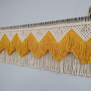 Macrame valance multicolor, customizable short cafe curtain, sink curtain