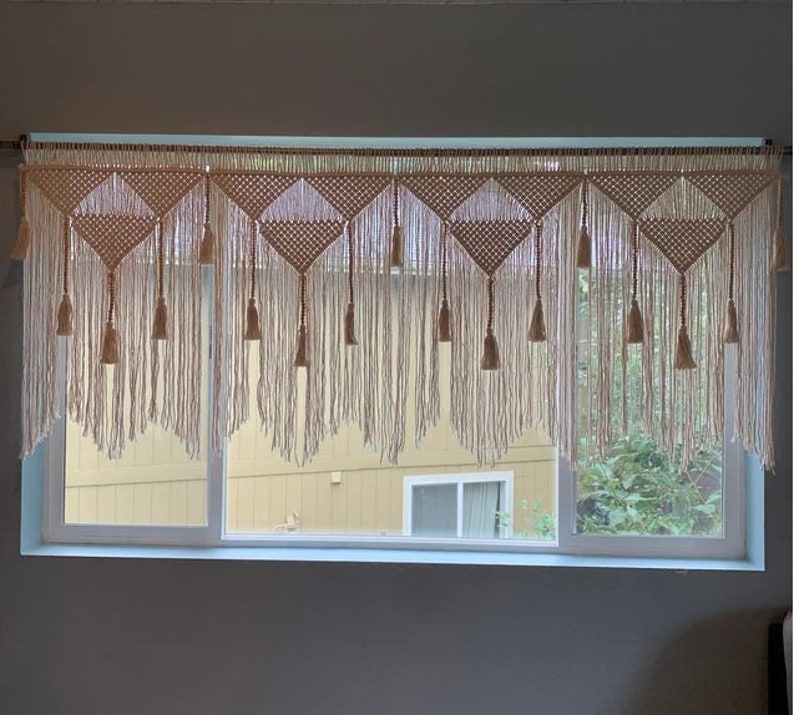 Window Curtain Macrame Valance Decoration Large Wall - Etsy