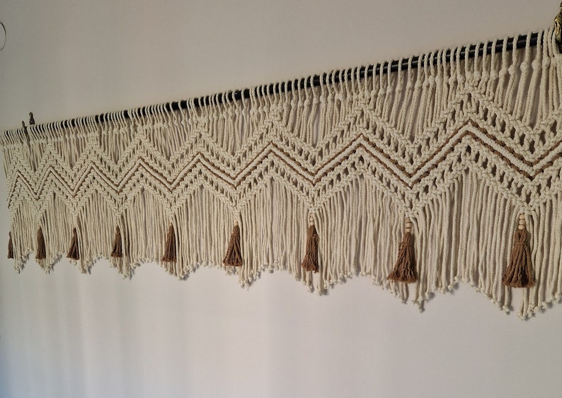 Macrame Valance, Window Curtain, Two Color Valance, Wall Decor - Etsy