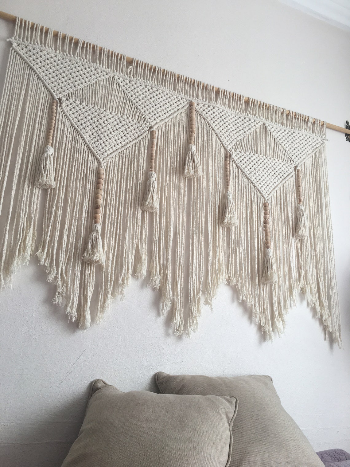 Macrame Headboard Wall Art Decoration Large Wall Hanging Etsy