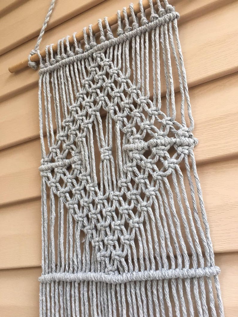 Gray wall decor, macrame wall hanging, woven tapestry, gray home decor, gray wall tapestry image 3