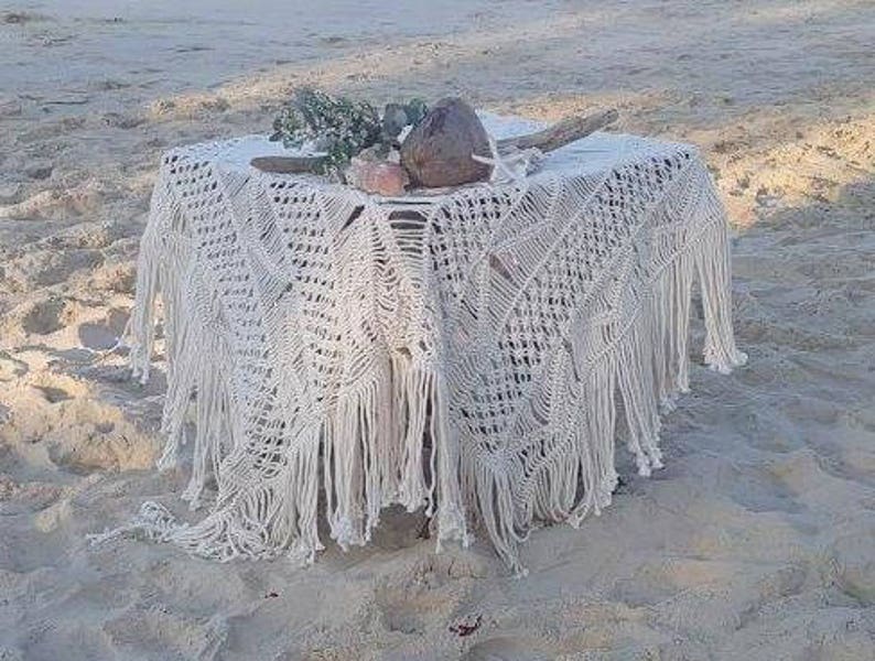 Handwoven Macrame Table Cloth Handmade Wedding Table Runner Etsy