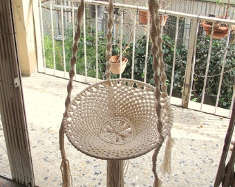 Macramé Swing Chair, Terrace Hammock, Outdoor Chair, Bedroom Swing