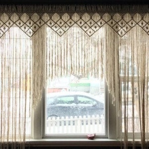 Macrame Doorway curtain, Room separator, Entryway hanging image 3