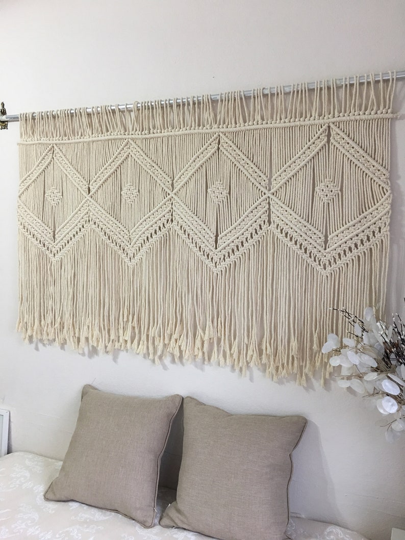 Macrame decor wall hanging bedroom wall art headboard Home Etsy