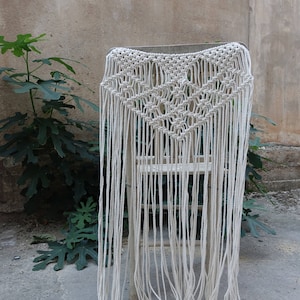 Handmade Macrame Wedding Chair Cover: Boho Bridal Decor