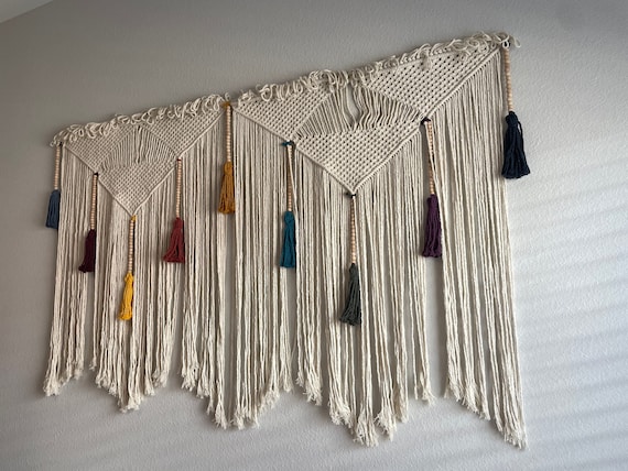 Multi Color Home Decor Macrame Hanging Art Tassels Wall Decor Boho Kids Room Decoration Etsy
