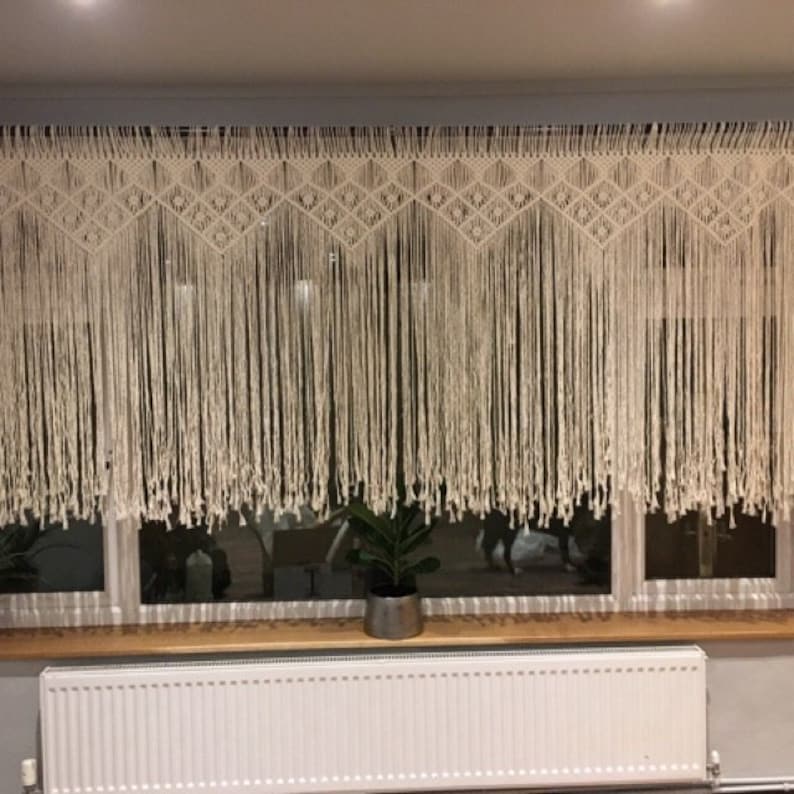Macrame Valance window Curtain Kitchen decor wall hanging | Etsy
