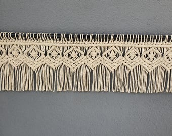 Cenefa de macramé para ventana: Remate de cortina de 25 cm (10 pulgadas)