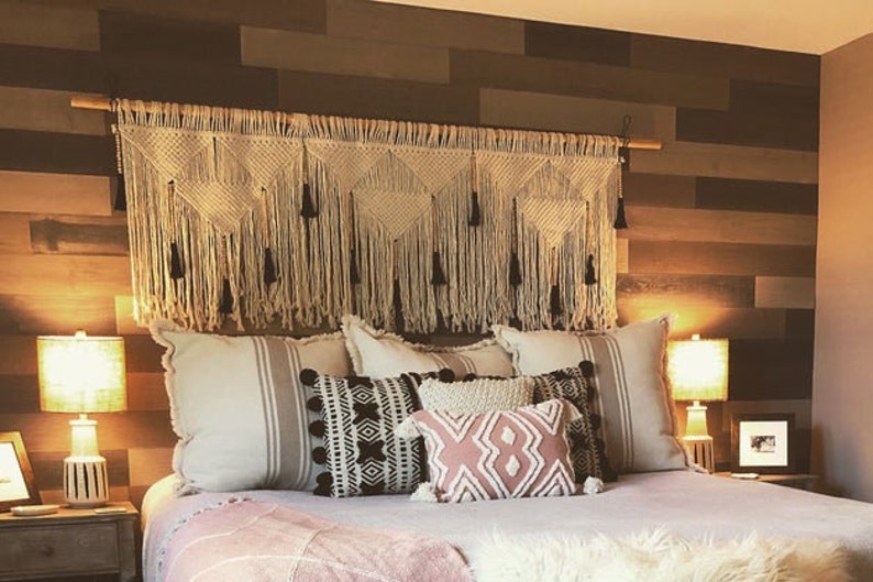 King Macrame Headboard Large Wall Hanging Bohemian Home Etsy UK