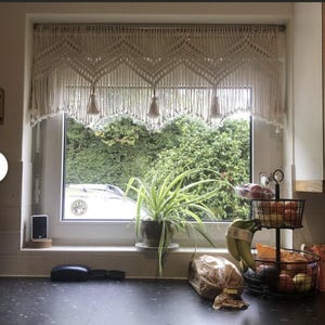 Makramee Fenster Volant - Boho Vorhänge für Wohnzimmer, Küchendekor Bild 13