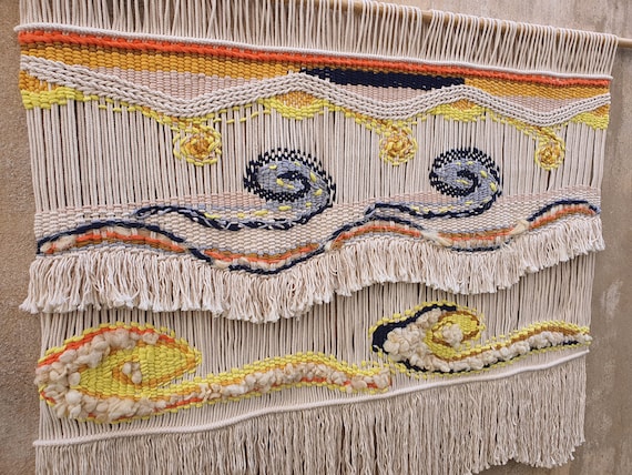 Textile Wall Art Large Woven Tapestry Art Boho Van Gogh Inspired Starry Nights Wall Hanging Etsy Canada