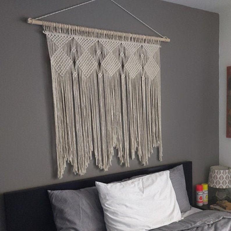 Macrame wall hanging queen headboard boho home decor wall Etsy