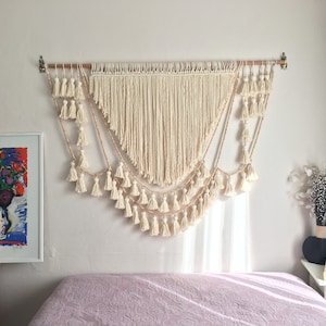 Macrame tassels decor, boho wall hanging
