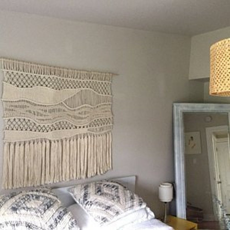 Frame Weaving Tapestry Boho Wall Art Decor Woven Over Bed Art Modern Macrame Headboard Over Crib Decor