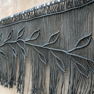 macrame leaf valance, boho wall decor image 8