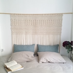 macrame wall hanging, wedding backdrop, bohemian curtains, boho home decor bedroom headboard image 8