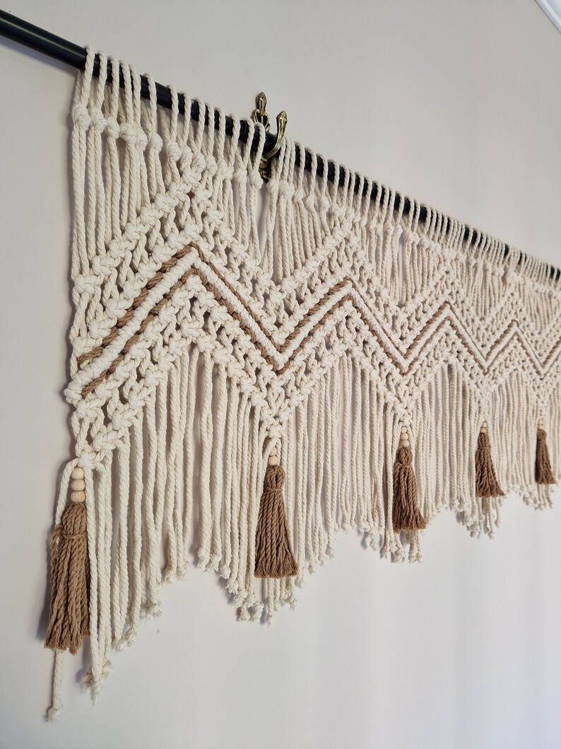 Macrame Valance, Window Curtain, Two Color Valance, Wall Decor - Etsy