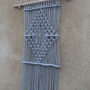 Gray wall decor, macrame wall hanging, woven tapestry, gray home decor, gray wall tapestry image 8