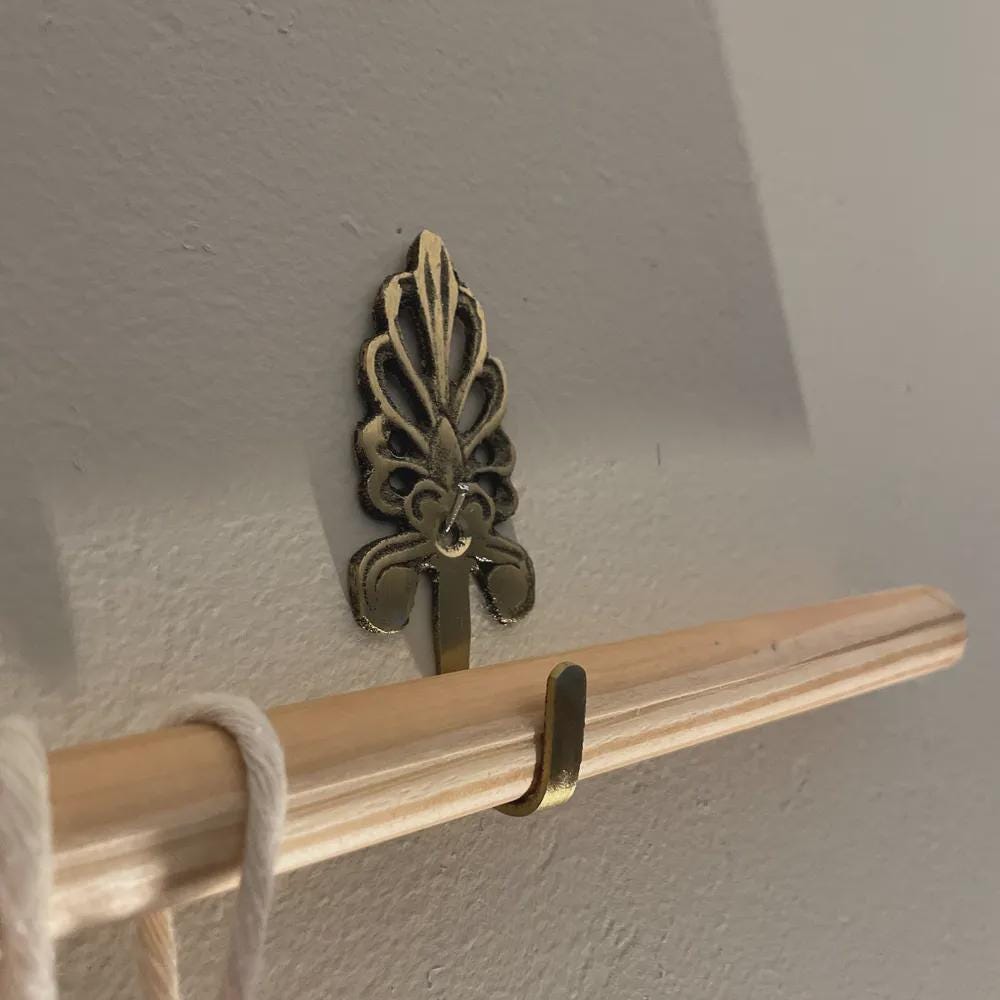 アンティーク真鍮製ウォールフック - 2個セット - ヴィンテージ