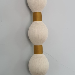 woven wall art, wrapped ball large tassels, contemporary home decor wall hanging