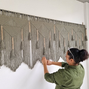 macrame headboard, bedroom tapestry Customized Color, Large wall hanging art decoration, boho home decor tapestry in ANY COLOR