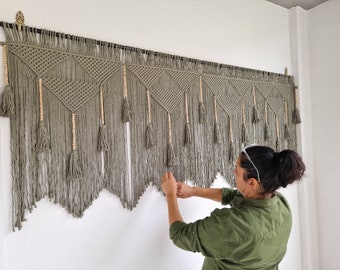 Custom Macrame Headboard: Large Boho Wall Hanging Tapestry