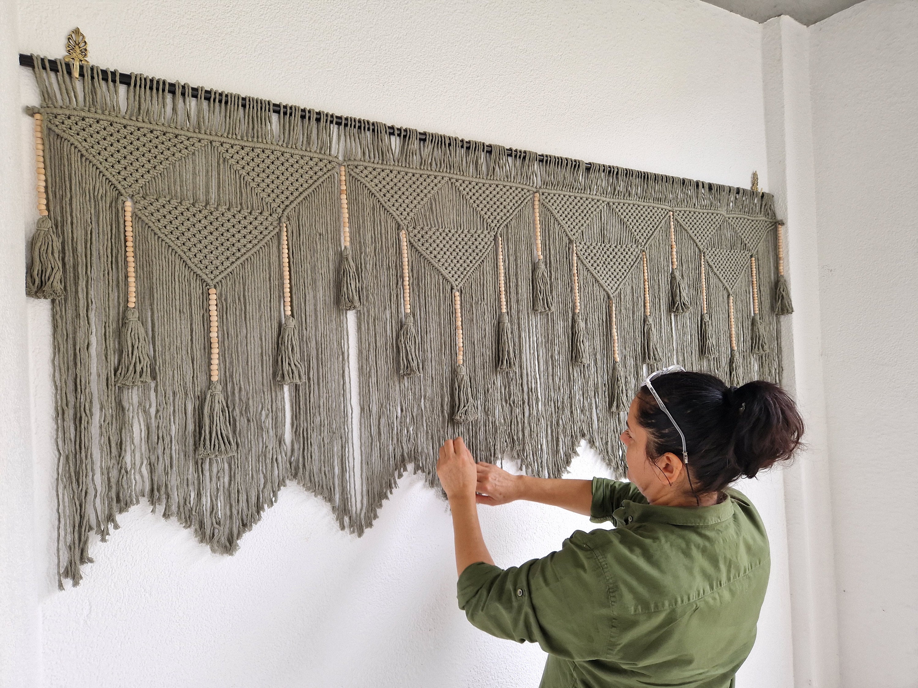 Custom Macrame Headboard: Large Boho Wall Hanging Tapestry