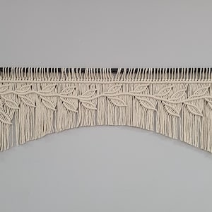 Macrame valance shaped, window curtain custom made special measurements