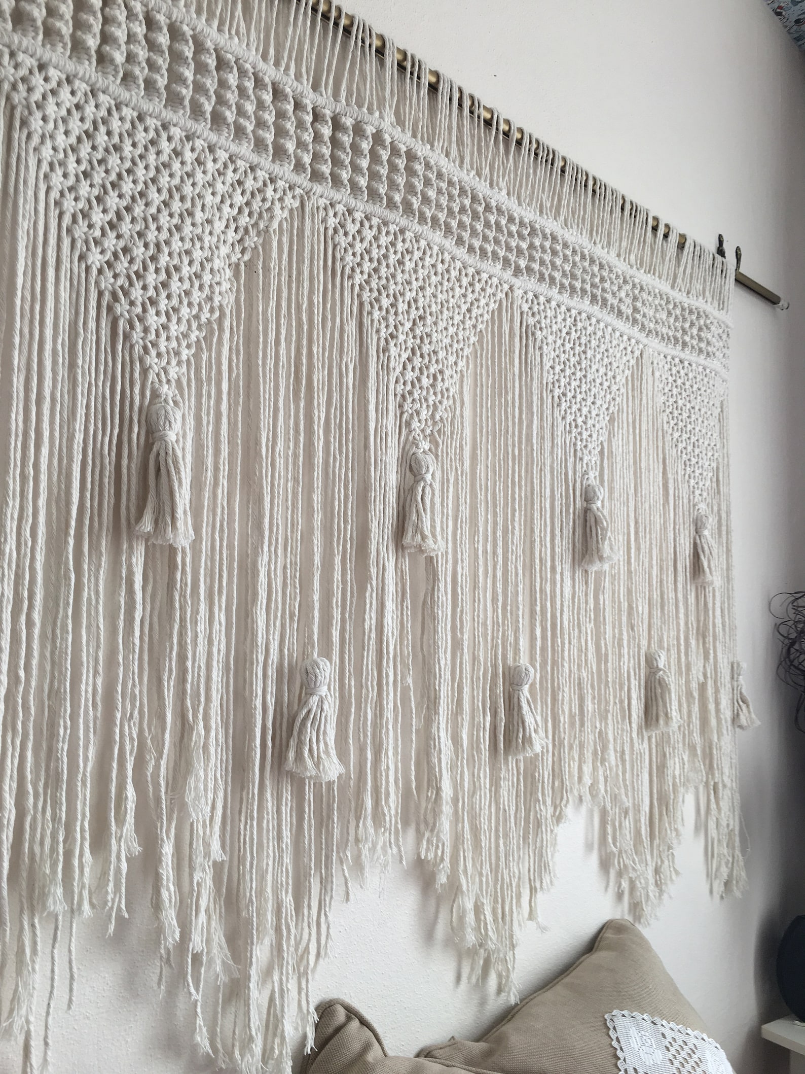 Large Macrame Wall Hanging Headboard Bohemian Home Decor Etsy