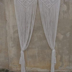 Cortina de cuentas, cortinas de macramé para puerta, decoración bohemia para el hogar. imagen 3