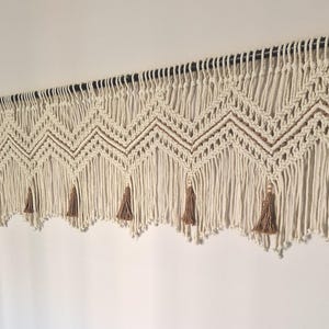 Macrame valances two tones zigzag boho window curtain