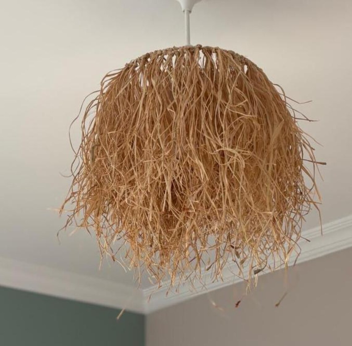 Raffia Pendant Lighting Chandelier, Ceiling Decor - Etsy