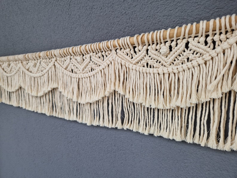 Macrame Valance, Kitchen Window Decor, Cafe Curtain, Boho Home Decor - Etsy