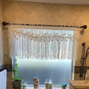 Window Valance, Macrame Bathroom Decor, Kitchen curtain