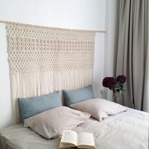 macrame wall hanging, wedding backdrop, bohemian curtains, boho home decor bedroom headboard image 4