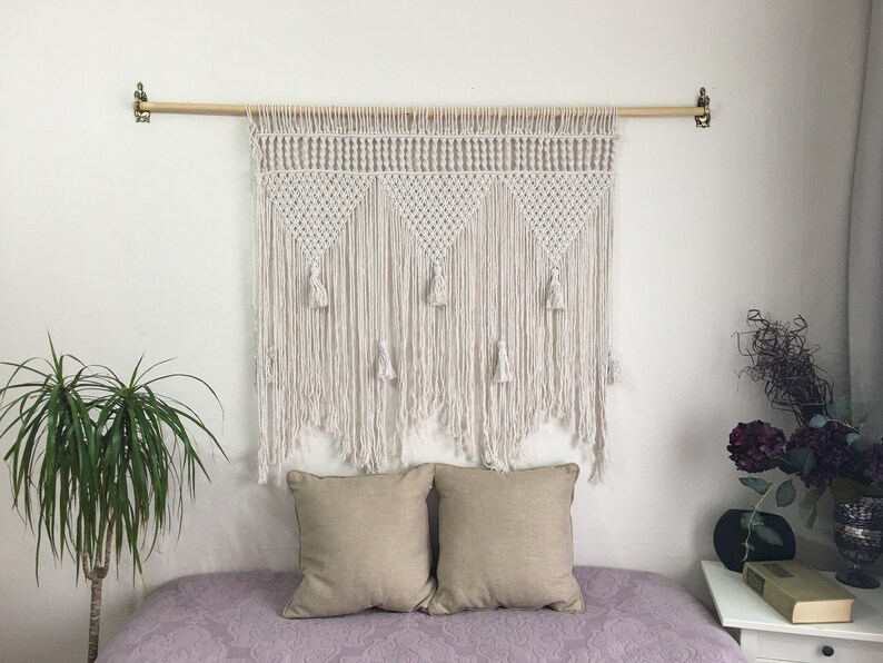 Large Macrame Wall Hanging Textile Headboard Home Decor Etsy