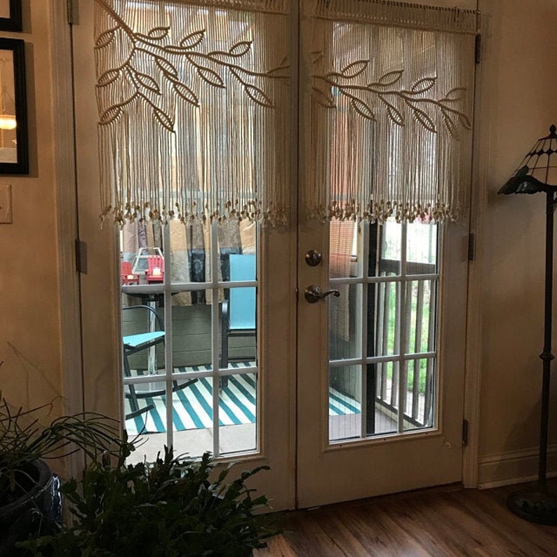 Kitchen Valance Macrame Curtain for French Door Etsy