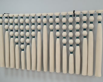 String art ball macrame wall hanging Mexican Minimalist home decor wrapped textile art