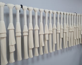 Textile Wall Hanging, Fiber Art, Wrapped Rope Wall decor, neutral color home decorations